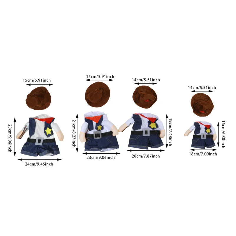 Pet Dog Cat Costume Cowboy Jeans