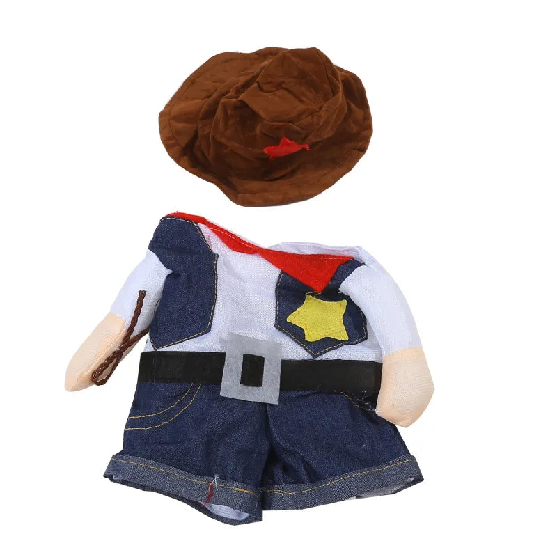 Pet Dog Cat Costume Cowboy Jeans